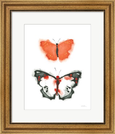 Framed Watercolor Butterflies III Print