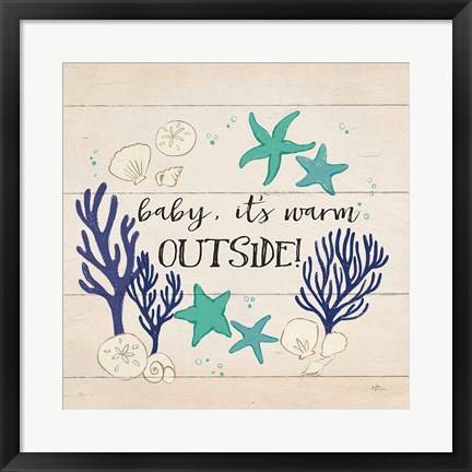 Framed Beach Time IV Warm Outside Print