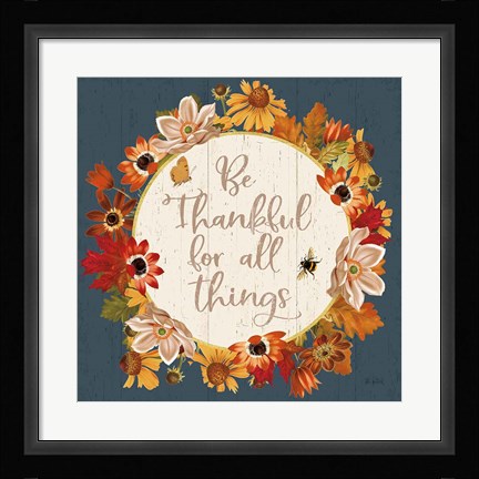 Framed Fall Garden IV Blue Print