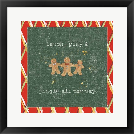 Framed Christmas Cuties VI Dark Green Print