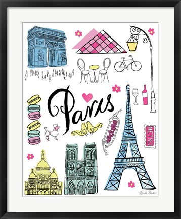 Framed Travel Paris White Print
