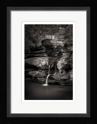 Framed Upper Falls Old Mans Cave BW Print