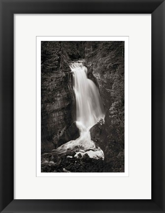 Framed Miners Falls Michigan BW Print