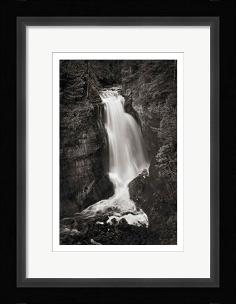 Framed Miners Falls Michigan BW Print