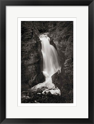 Framed Miners Falls Michigan BW Print