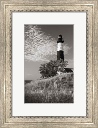 Framed Big Sable Point Lighthouse II BW Print