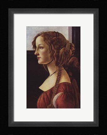 Framed Portrait of Simonetta Vespucci Print