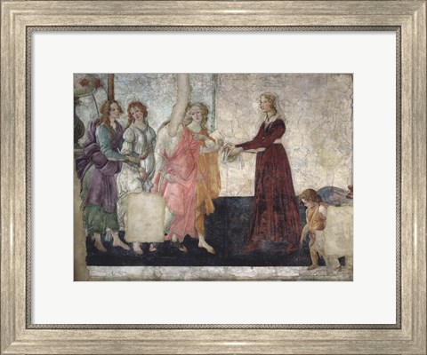 Framed Venus and the Graces Offering Gifts to a Young Girl Print