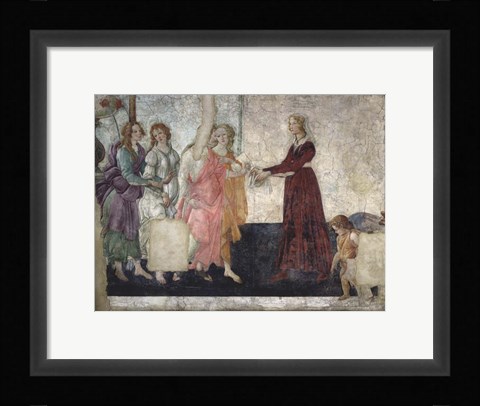 Framed Venus and the Graces Offering Gifts to a Young Girl Print