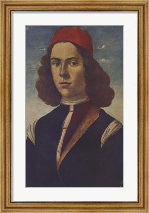 Framed Portrait of a Young Florentine Nobleman Print
