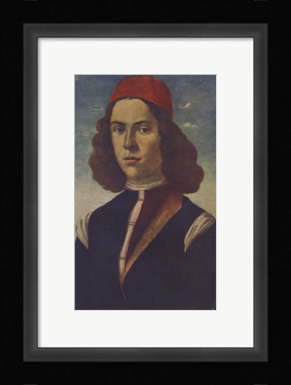 Framed Portrait of a Young Florentine Nobleman Print