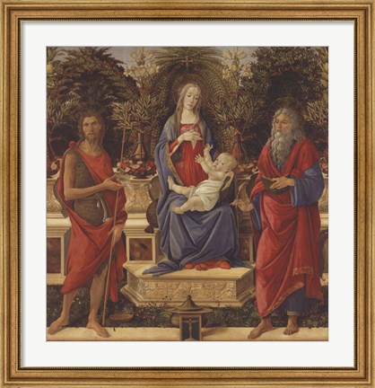 Framed Enthroned Madonna with Child and Saints Print