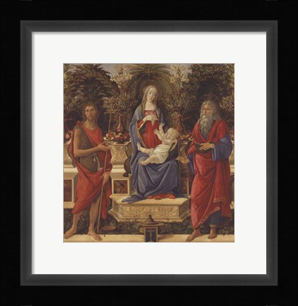 Framed Enthroned Madonna with Child and Saints Print