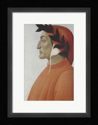 Framed Portrait of Dante Alighieri Print
