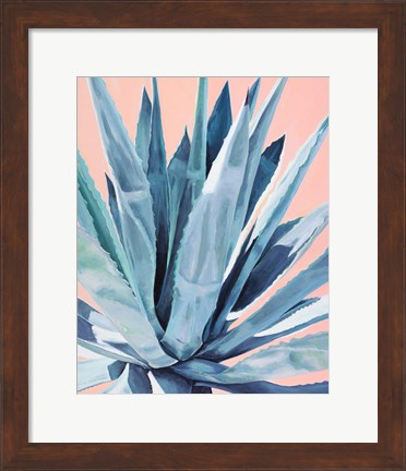 Framed Agave with Coral Print