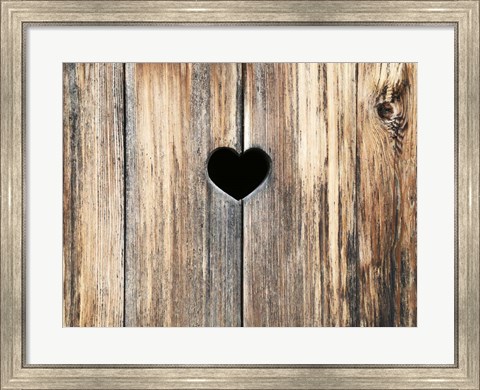 Framed Heart in Wood Print