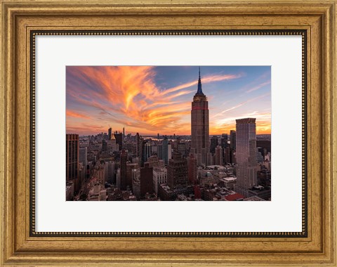 Framed 9-11 New York Sunset 2 Print