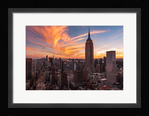 Framed 9-11 New York Sunset 2 Print