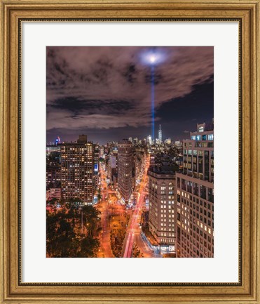 Framed Tribute Lights Flatiron District Print