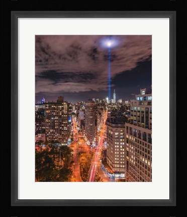 Framed Tribute Lights Flatiron District Print