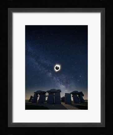 Framed Eclipse at Carhenge Print
