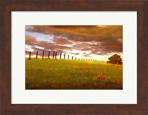 Framed Fenceline, South Dakota Print