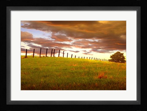 Framed Fenceline, South Dakota Print