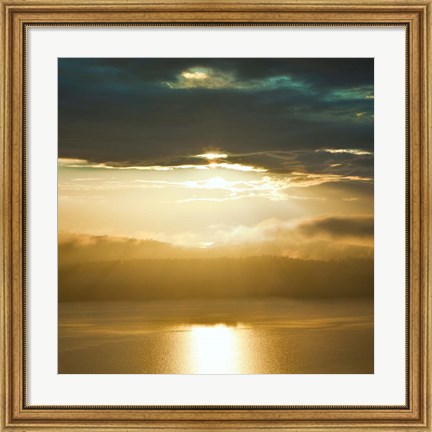 Framed Orcas Sunset 1 Print