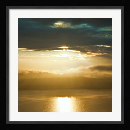 Framed Orcas Sunset 1 Print