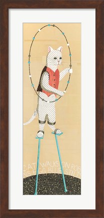 Framed Cat on Stilts Print