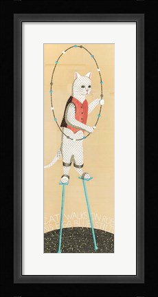 Framed Cat on Stilts Print