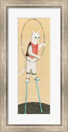 Framed Cat on Stilts Print