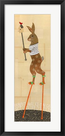 Framed Rabbit on Stilts Print