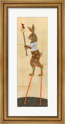 Framed Rabbit on Stilts Print