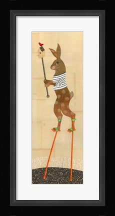 Framed Rabbit on Stilts Print