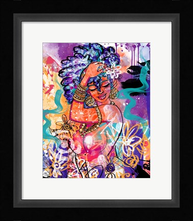 Framed Gold Flowers Print