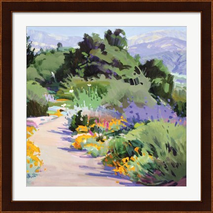 Framed Path through the Poppies Print
