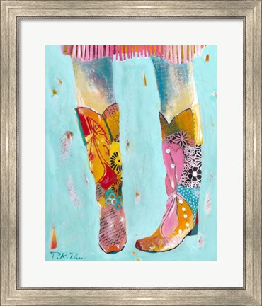 Framed Cowgirl Boots Print
