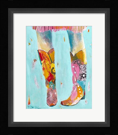 Framed Cowgirl Boots Print