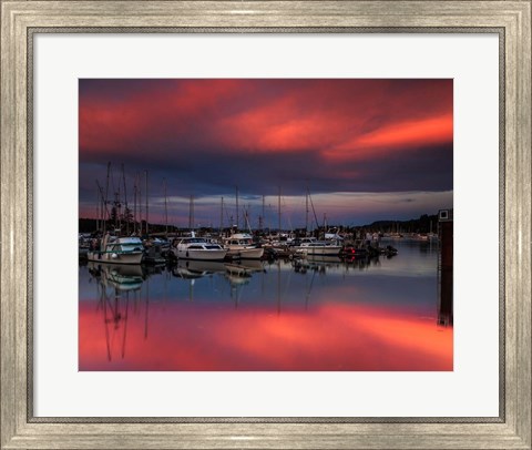 Framed Ganges Harbor Sunset Print