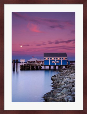 Framed Moon over Sidney Fish Market Print