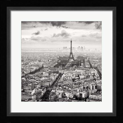 Framed La Tour Eiffel et La Defense Print