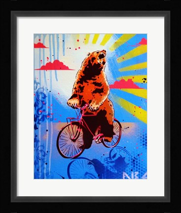 Framed Bear Back Rider Print