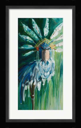 Framed Stork with Feathered Crown Print