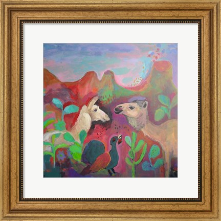 Framed Camel and the Llama Print