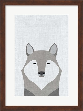 Framed Gray Wolf Print