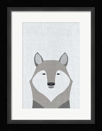 Framed Gray Wolf Print