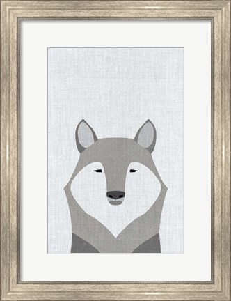 Framed Gray Wolf Print