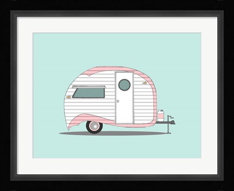 Framed Pink Stripe Teardrop Print