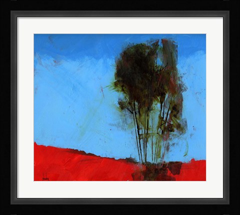 Framed Cyan and Red Print